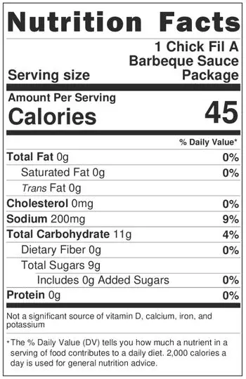 Chick-Fil-A Barbeque Sauce Nutritional Information