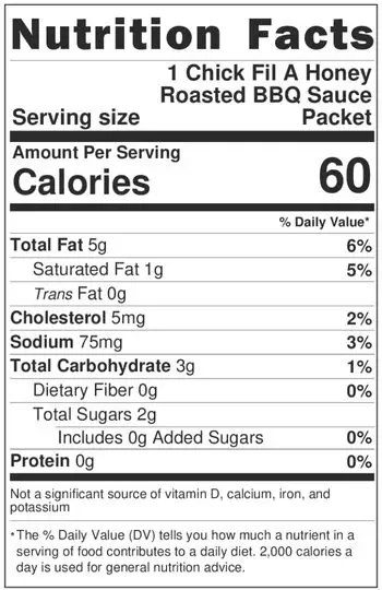 Chick-Fil-A Honey Roasted BBQ Sauce Nutritional Information