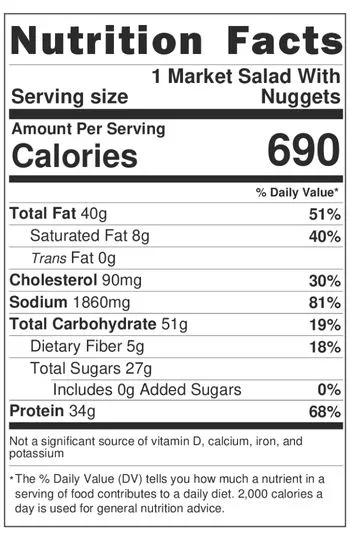 Market Salad With Nuggets Nutrition
