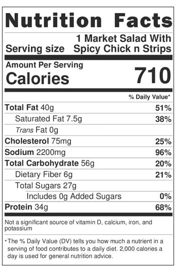 Market Salad With Spicy Chick-Fil-A Chick-n-Strips Nutrition
